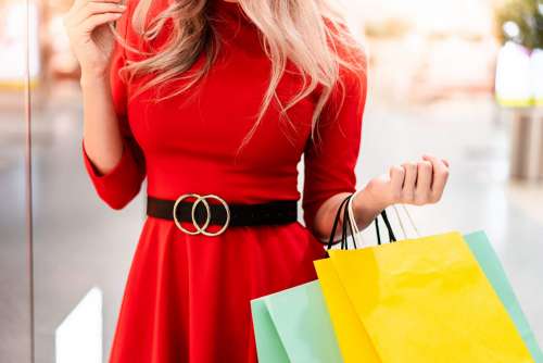 Well Dressed Woman in a Shopping Mall